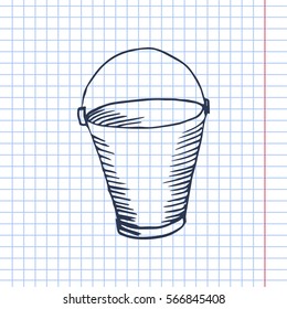 bucket scetch. vector