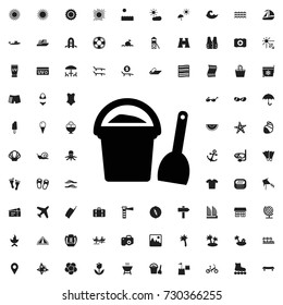 Bucket scoop icon. vector isolated icon for web and mobile on white background.. set of filled summer icons.