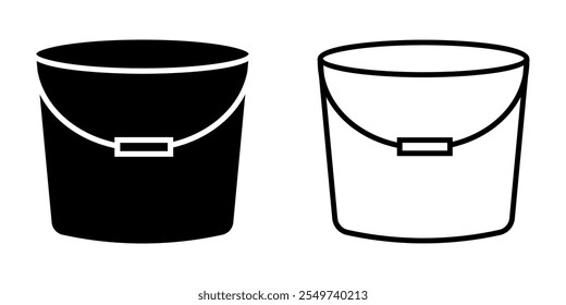 Icono de conjunto de cubo sobre fondo blanco