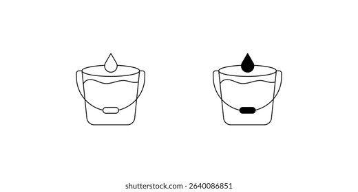 bucket set icon with white background vector stock illustration