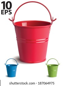 Bucket set. Isolated. Vector illustration