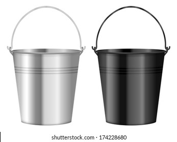 Bucket set on a white background. Vector illustration.