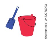 bucket and shovel. children