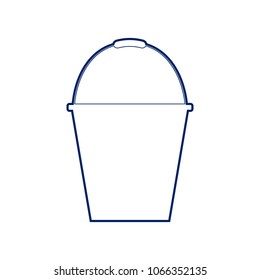 Bucket sign for garden. Vector. Flat style black icon on white.
