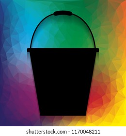 Bucket sign for garden. Vector. Flat style black icon on white.