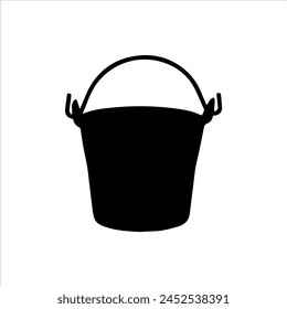 Bucket silhouette icon logo vector illustration isolated on white background