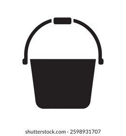 Bucket silhouette icon logo vector illustration isolated on white background