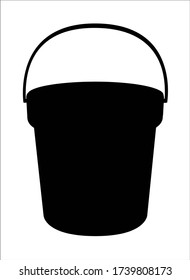 Bucket silhouette. Bucket - vector black silhouette for logo or pictogram. Bucket sign or icon.