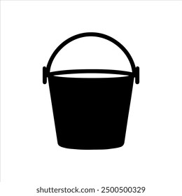Ilustración vectorial de la silueta del cubo en el fondo blanco
