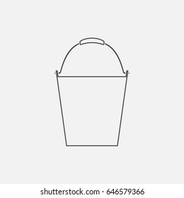 Bucket simple icon. Contour illustration.