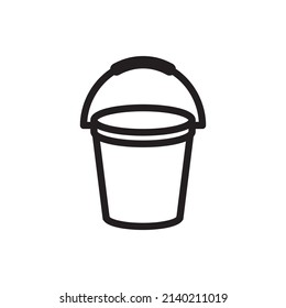 Icono de vector de línea simple de cubo.