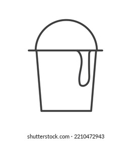Bucket simple linear icons on a white background