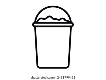 Bucket with soap black icon