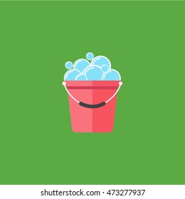 Bucket Of Soapy Vector Icon