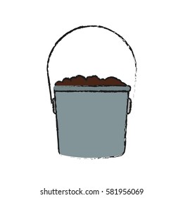 bucket with soil