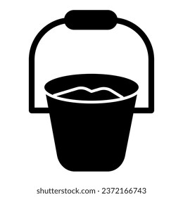 Bucket solid icon. Garden tool vector illustration isolated on white. Container glyph style design, designed for web and app. Eps 10