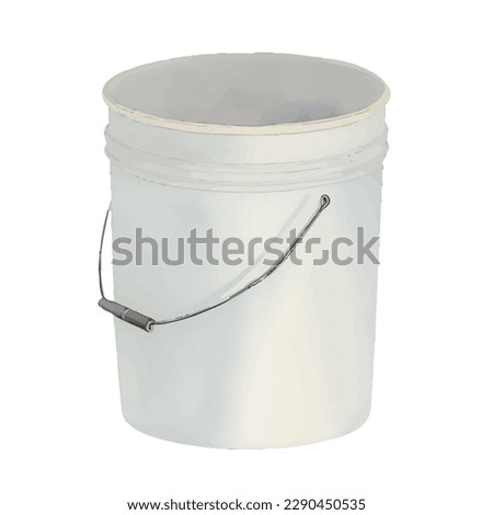 bucket with style hand drawn digital painting illustration