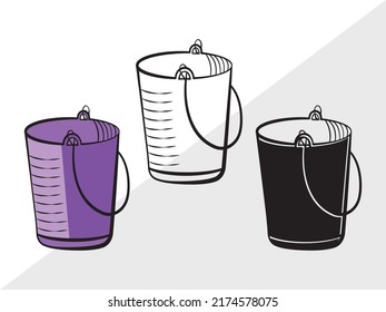 Ilustración de vectores imprimibles SVG Bucket