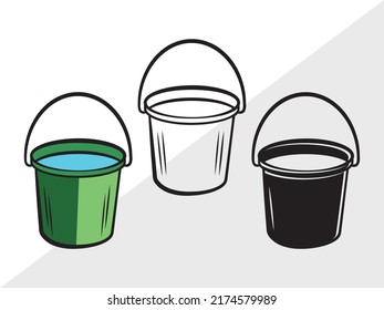 Bucket SVG Printable Vector Illustration