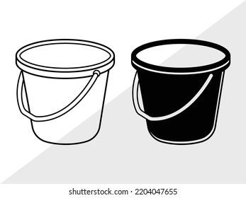 Bucket SVG Printable Vector Illustration