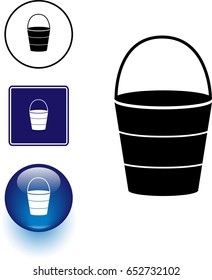 bucket symbol sign and button