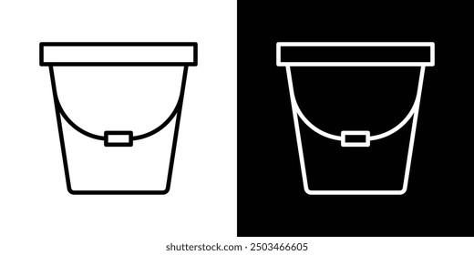 Conjunto de iconos de Vector de línea delgada de cubo.