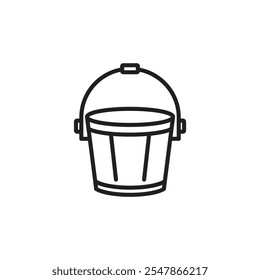 Bucket thin line vector icon