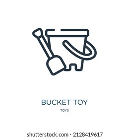 bucket toy thin line icon. bucket, cute linear icons from toys concept isolated outline sign. Vector illustration symbol element for web design and apps.