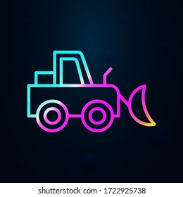 Icono de nolan del tractor del cubo. Línea delgada simple, contorno vectorial de los iconos de la maquinaria de construcción para ui y ux, sitio web o aplicación móvil