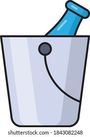bucket vector colour line icon  