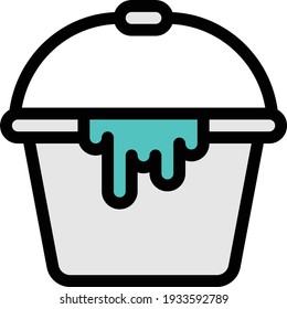 bucket vector colour line icon