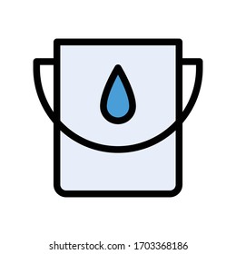 bucket vector flat color icon 