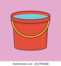 bucket vector flat color icon