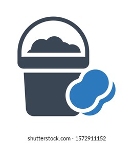 bucket vector glyph color icon