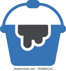 bucket vector glyph colour icon