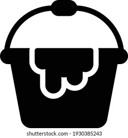 icono plano de glifo vectorial de cubo