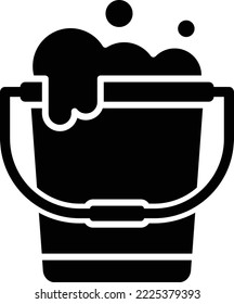 Eimer-Vektorsymbol. Kann für Druck-, Mobil- und Web-Anwendungen verwendet werden.