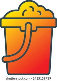Eimer-Vektorsymbol. Kann für Druck-, Mobil- und Web-Anwendungen verwendet werden.