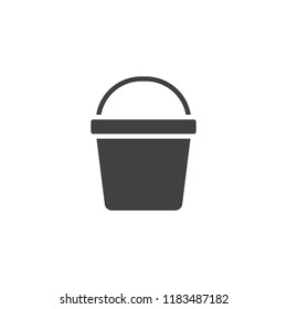 Bucket vector icon. filled flat sign for mobile concept and web design. Pail solid icon. Symbol, logo illustration. Pixel perfect vector graphics