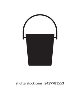 Bucket-Vektor-Symbol. Eimer flaches Schild Design. Schaufelsymbol-Piktogramm. UX-UI-Symbol