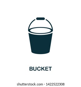 Bucket vector icon illustration. Creative sign from construction tools icons collection. Filled flat Bucket icon for computer and mobile. Symbol, logo vector graphics.
