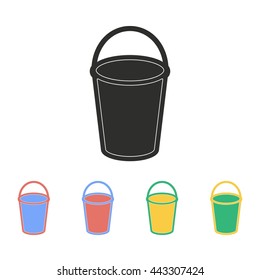 Bucket vector icon. Illustration isolated on white background for graphic and web design.