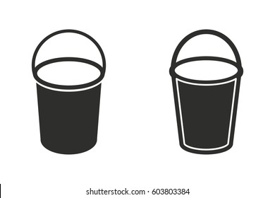 Bucket vector icon. Illustration isolated for graphic and web design.