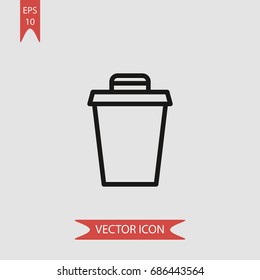 Bucket vector icon, illustration symbol