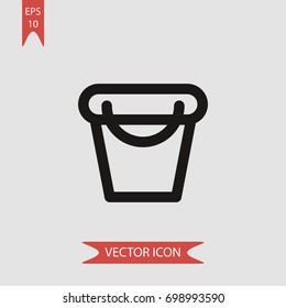 Bucket vector icon, illustration symbol