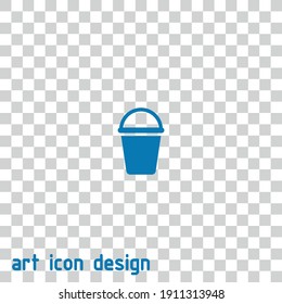 bucket vector icon on an abstract background