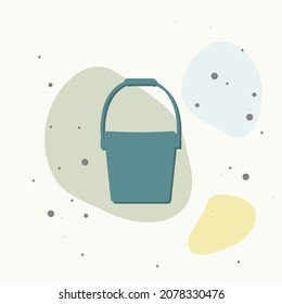 Bucket vector icon on multicolored background. Layers grouped for easy editing illustration. For your design.