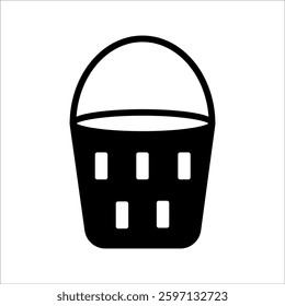 bucket vector icon, on white background