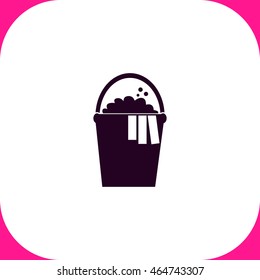 Bucket vector icon on white background.