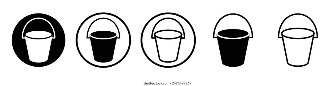 Icono de Vector de cubo en color blanco y negro.